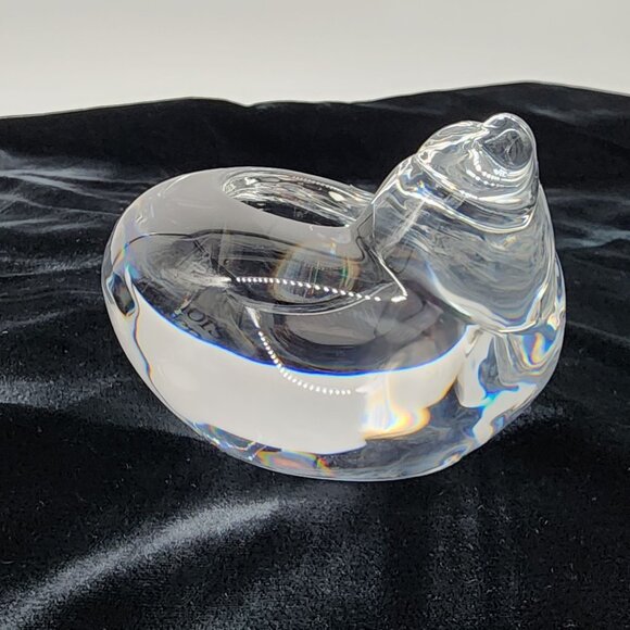Orrefors Crystal Snail Votive Candle Holder Tealight Heavy 4.5" Wide - Picture 1 of 10